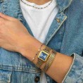 💎 Cluse Gracieuse Petite Double Bracelet – L’Allure Bleu et Or