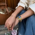 💎 Cluse Gracieuse Petite Double Bracelet – L’Allure Bleu et Or