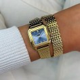 💎 Cluse Gracieuse Petite Double Bracelet – L’Allure Bleu et Or
