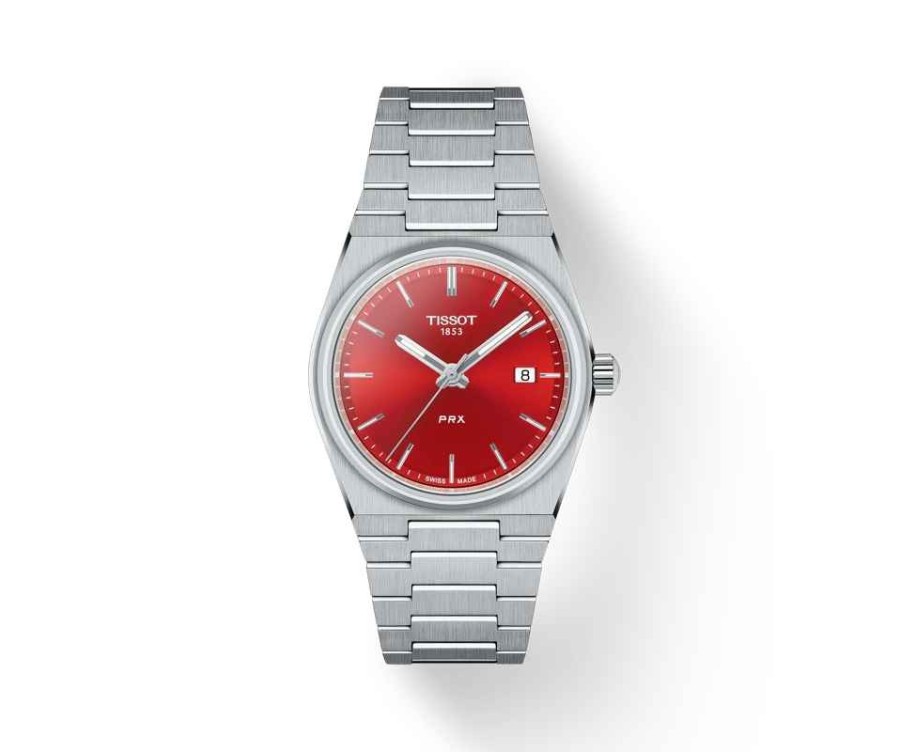 ❤️ TISSOT PRX 35mm Quartz - Élégance Rétro et Cadran Rouge Éclatant ❤️ TISSOT PRX 35mm Quartz - Élégance Rétro et Cadran Rouge Éclatant