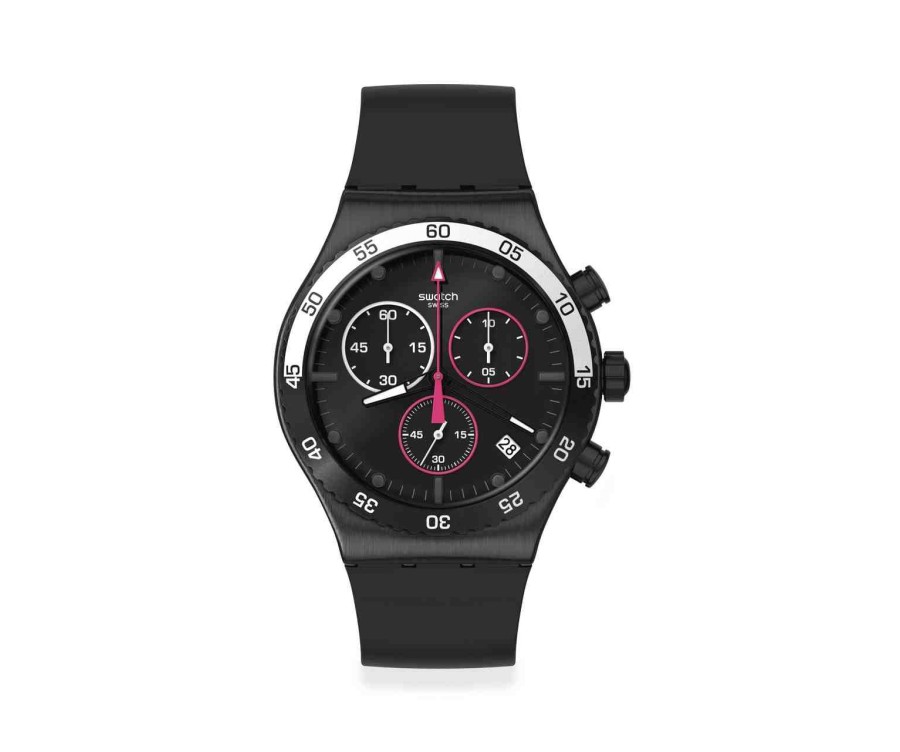 ⚡ Swatch Magenta At Night – Style Nocturne & Chronographe Précis