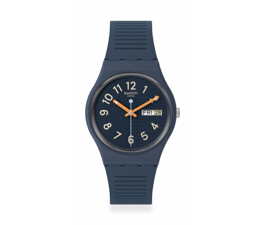 🌙 Swatch Trendy Lines At Night – Style Bleu Profond & Nuit Lumineuse 🌙 Swatch Trendy Lines At Night – Style Bleu Profond & Nuit Lumineuse