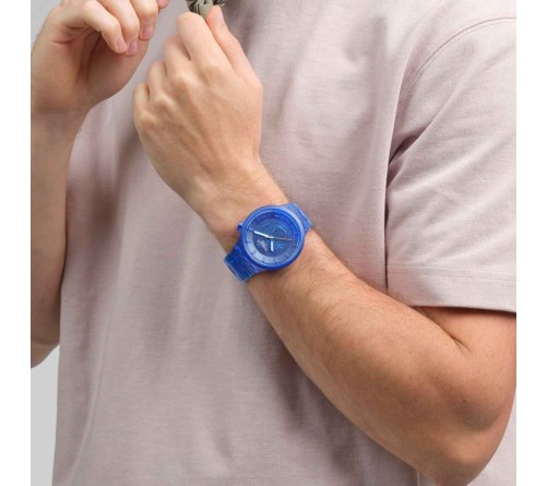 Swatch Navy Joy 💙 Éco‑style Oversize en Bioplastique