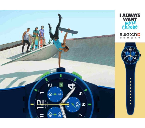 SWATCH BLEU SUR BLEU
